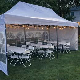 Tent, Tables & Chairs Rental for 20 Guests