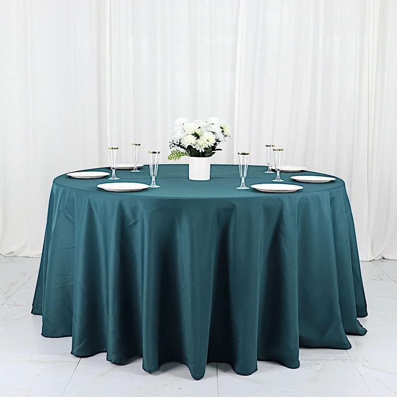 Peacock Teal Round Tablecloths